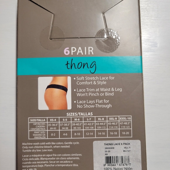 Reebok 4pk Seamless & Secret Treasures 6pk Lace Thongs - Picture 11 of 16